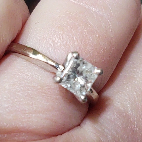 Princess Real Certified Diamond Engagement Ring - Picture 3 of 7